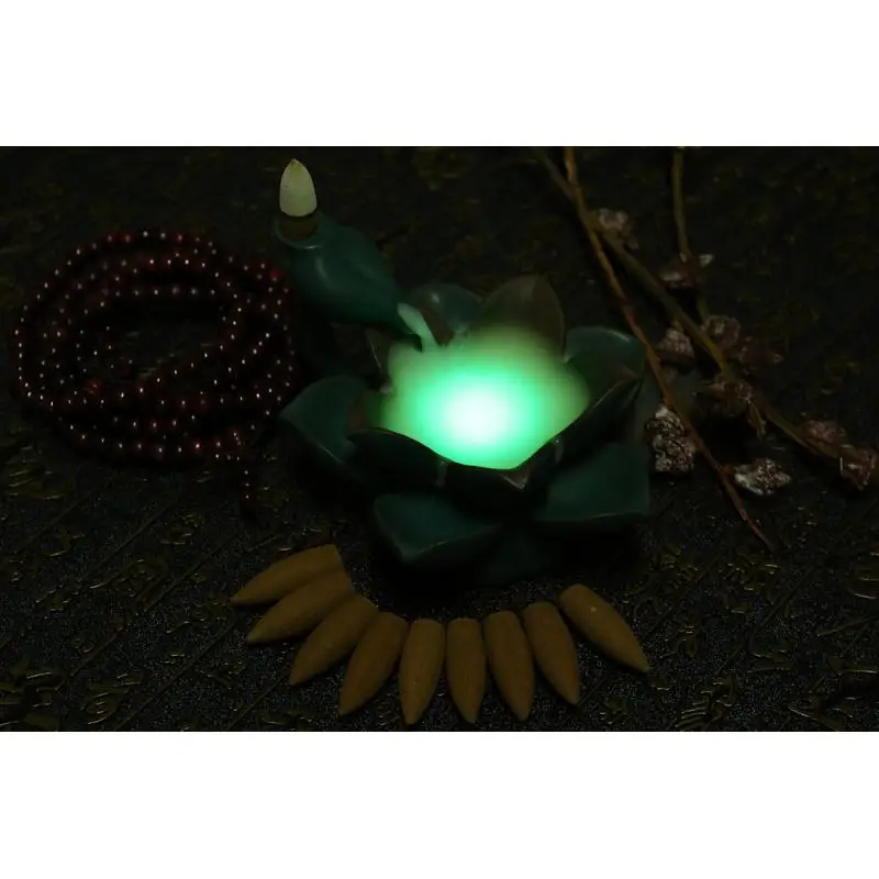 Creative Burner Holder Lotus Backflow Censer Aroma Burner Vintage Chinese Culture Decoration Use In Home Office Teahouse