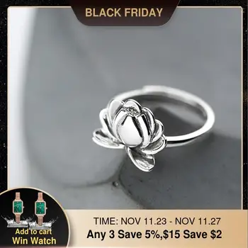 

Lotus Ring 925 Silver Jewelry Vintage Anel Charm Minimalism Joyas Haut Bague Femme Aneis Anelli Punk Rings for Women Anillos