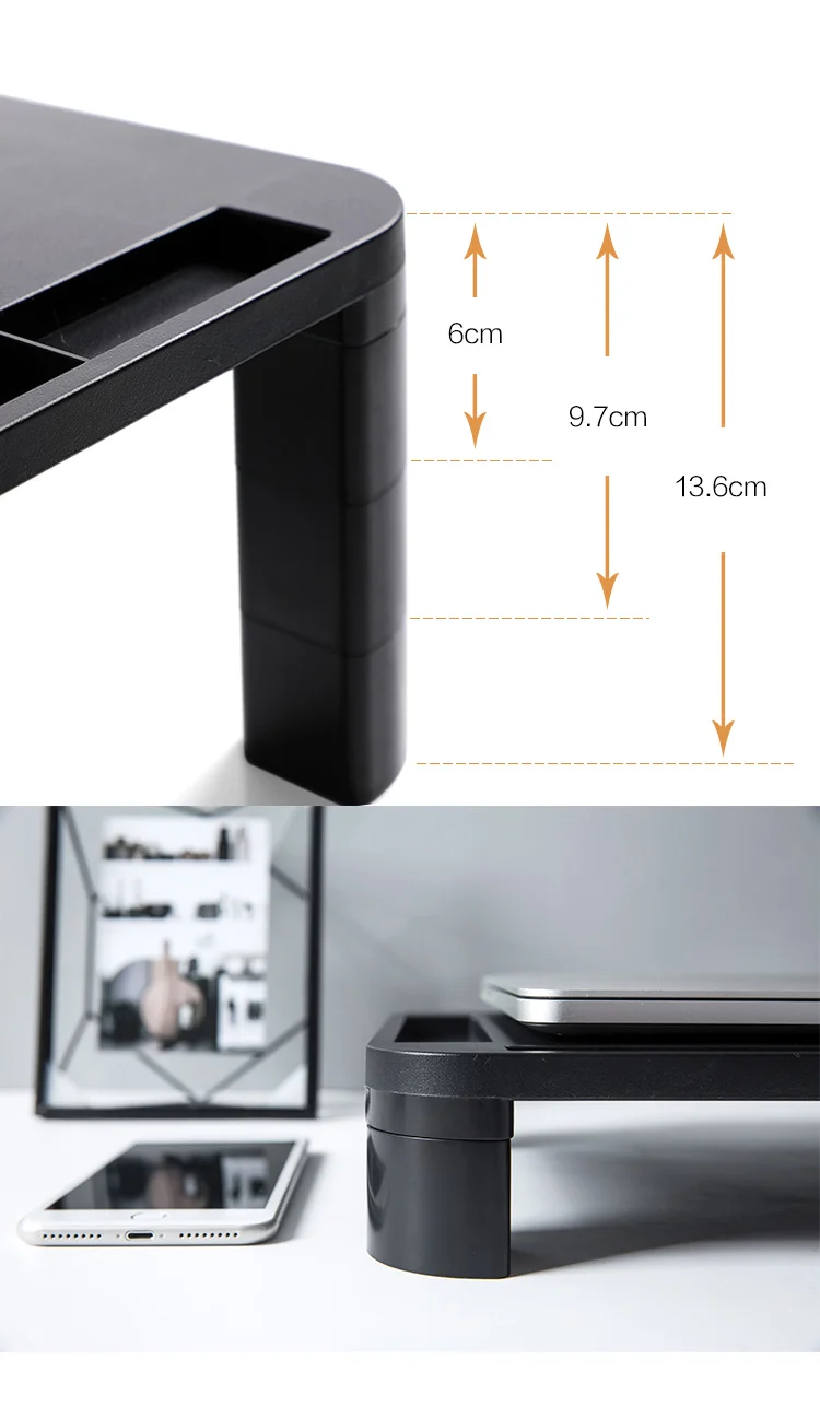 Регулируемый держатель для монитора ПК, подставка для хранения для телевизора, планшета, ПК, офисный органайзер для рабочего стола, полка для ручки, телефона, полка для хранения