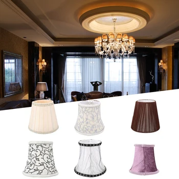 

Home & Living Cloth Lampshade Chandelier Home Decor Wall Lamp European Candle Crystal