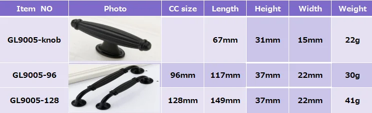 Acent Rome Design Modern Matte Black  Furniture Handle   96mm  Drawer Knob 128mm Kitchen  Door Handle  