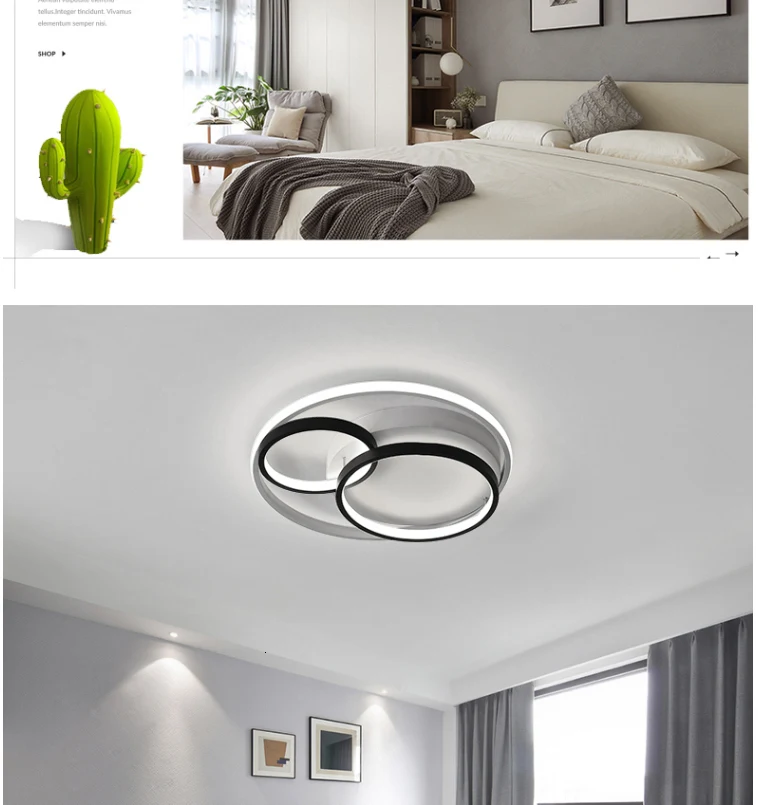Modern led chandeliers round white black lights for bedroom Aluminum living room kitchen AC85-265V decorative chandelier lamp