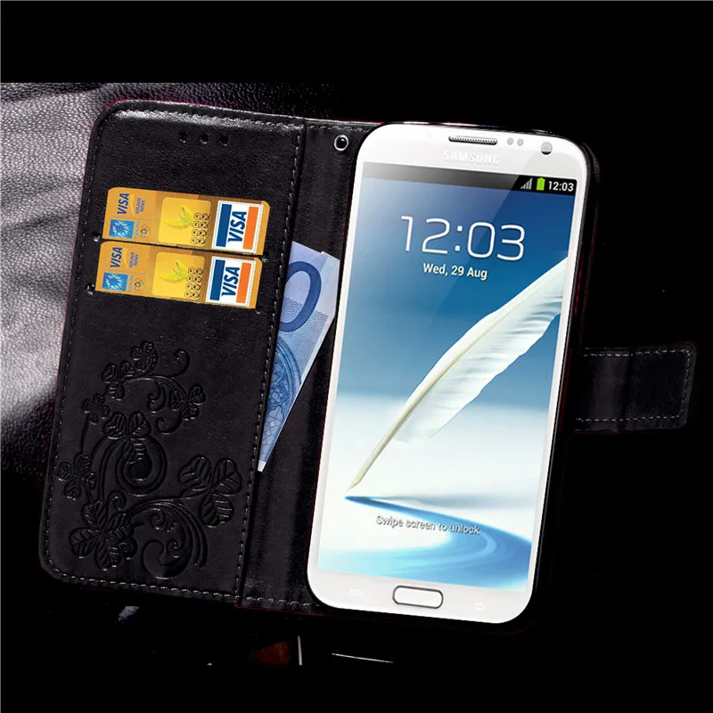 Чехол-книжка из искусственной кожи для samsung Galaxy Note 2, чехол-кошелек для samsung Note 2, N7100, Note2, мягкий силиконовый чехол
