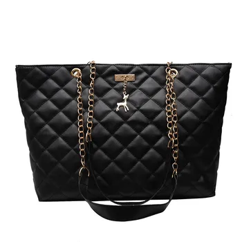 

Shoulder bag Diamond Lattice pu Leather Zipper Chain Shoulder Strap Horizontal Square Shoulder Bag Women