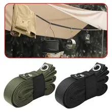 

Outdoor Camping Rope With Hooks Tent Canopy Extension Accessories Clothesline Camping Adjustable Windproof Belt Multifuncti Z8P7