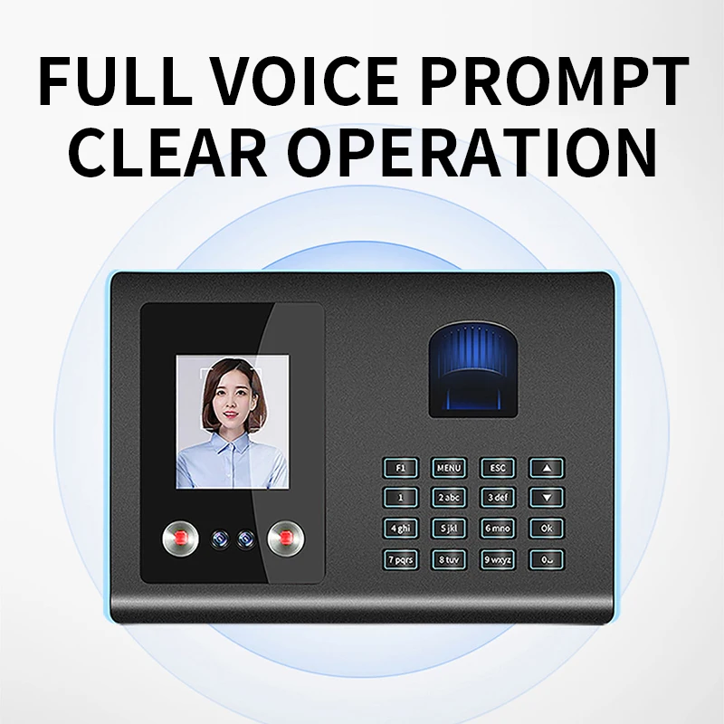 YK-FA01 Face Recognition Time Card Machine Face Sign-In Machine Fingerprint Facial All-In-One Employee Punch In Device
