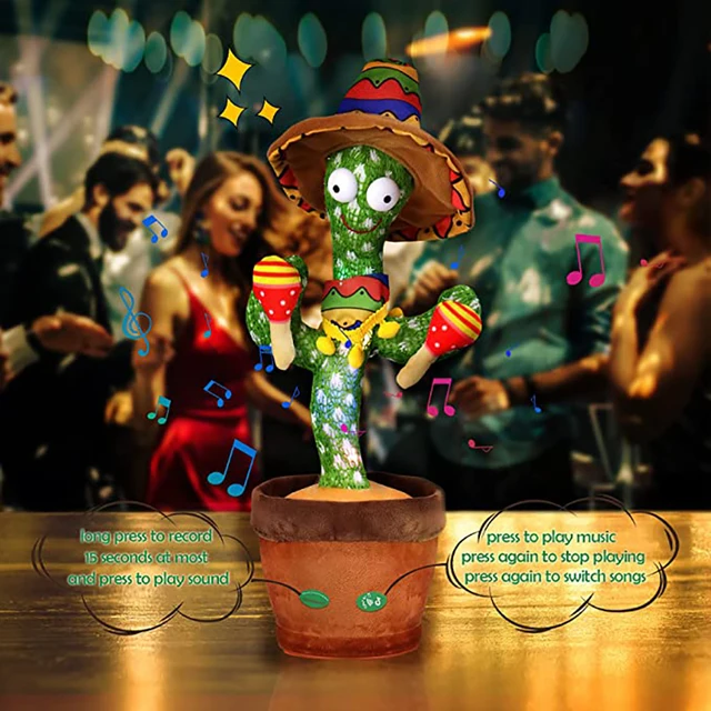 Dancing Cactus 120 Songs Speaker Talking USB Charging Soft Toys Baby Kids Dancing Twisting Cactus Luminous Recording Plush Dolls 4