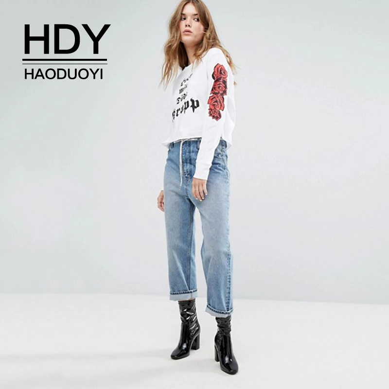 HDY Haoduoyi модные новые осенние поступления женские повседневные свободные топы с