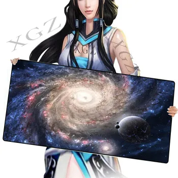 

XGZ Fantasy Starry Planet Large Game Mouse Pad Locking Edge Mousepad Keyboard Laptop Notebook 900x400/600x300 XXL