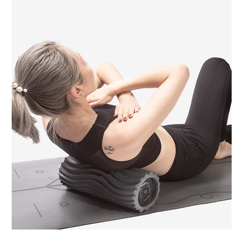Foam Shaft Electric Foam Roller Yoga Home Gym Vibration Massage 4 Speeds Column Muscle Relax Deep Tissue USB Rechargeable 5