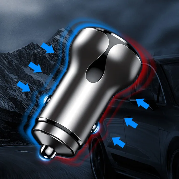 Цинкового сплава автомобильное зарядное устройство двойной USB скорость флэш-зарядки Универсальное зарядное устройство CSL88