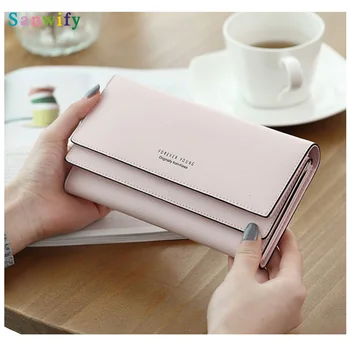 

2020 Women Wallet Stylish Pu Leather Long Wallets Fashion Female Purse Hasp Clutch Money Capacity Cards Holder Coin Purse