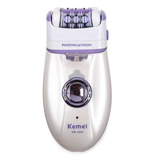 Kemei эпилятор для женщин перезаряжаемая машинка для удаления волос электрическая Женская бритва для бикини тела лица подмышек USB зарядное устройство