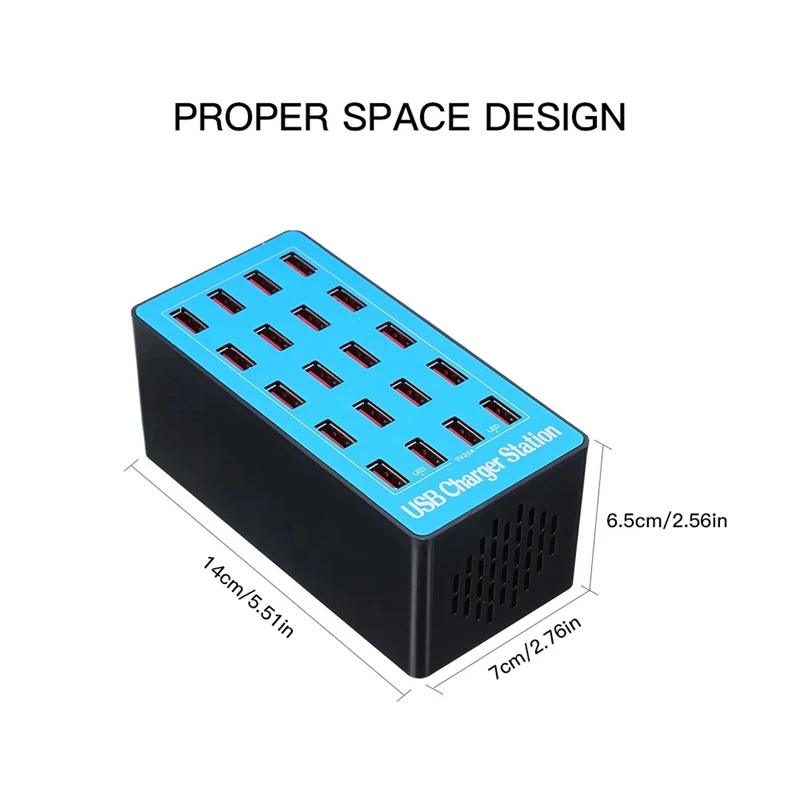 100W Usb Smart Charger 20 Ports Usb Hub Fast Charging Station Power Adapter Universal For Phone Iphone 8 Plus X Ipad Samsung Hua