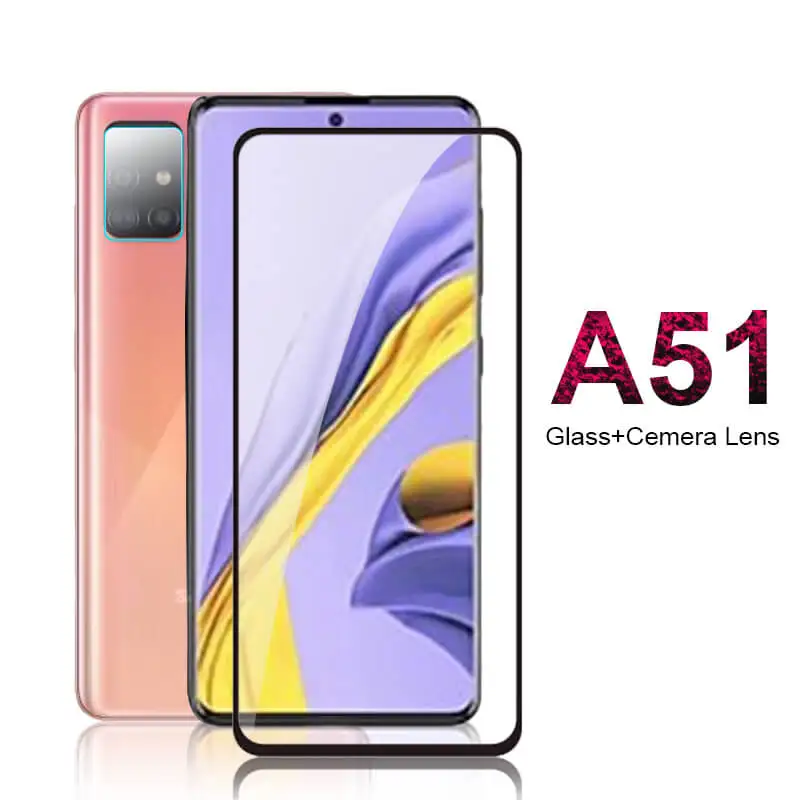 

2 in 1 Protective Glass For Samsung Galaxy A51 Back Camera Lens Glass on Samsun A51 Safety Screen Protector A 51 Full Cover Film