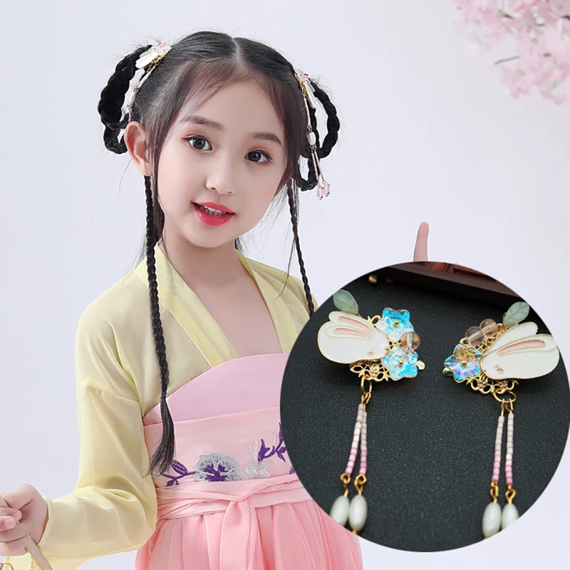 Hanfu, головной убор для девочек, детская заколка с кисточками, аксессуары для волос, супер Женская одежда, заколка для принцессы, новинка