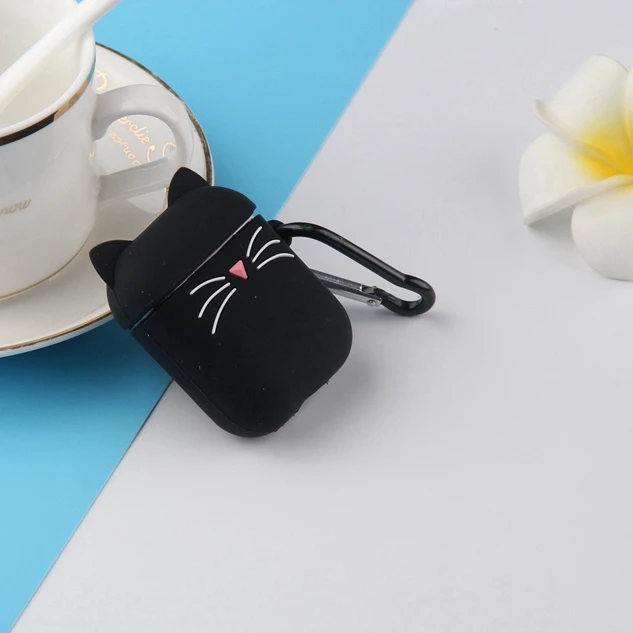 1322P6 3D чехол для наушников для AirPods 2, силиконовый чехол с милым мультяшным медведем для Apple Air pods, чехол для наушников с котом, поросенком, кольцом на палец - Цвет: 1322P6