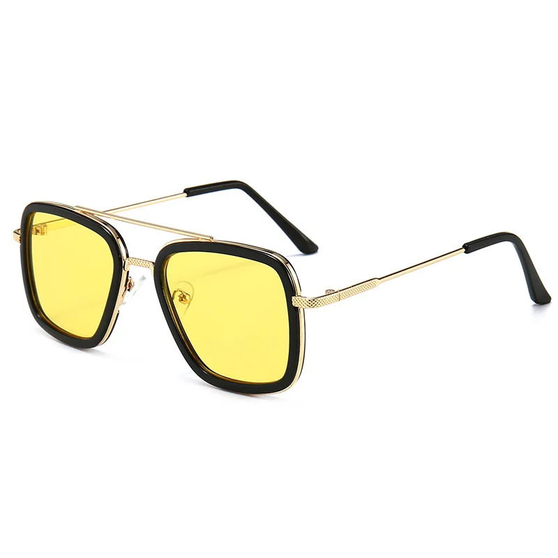Lentes Tony Stark Sunglasses Kids Metal Square Vintage Girls And Boys 8-16 years old Children Sun Glasses gafas