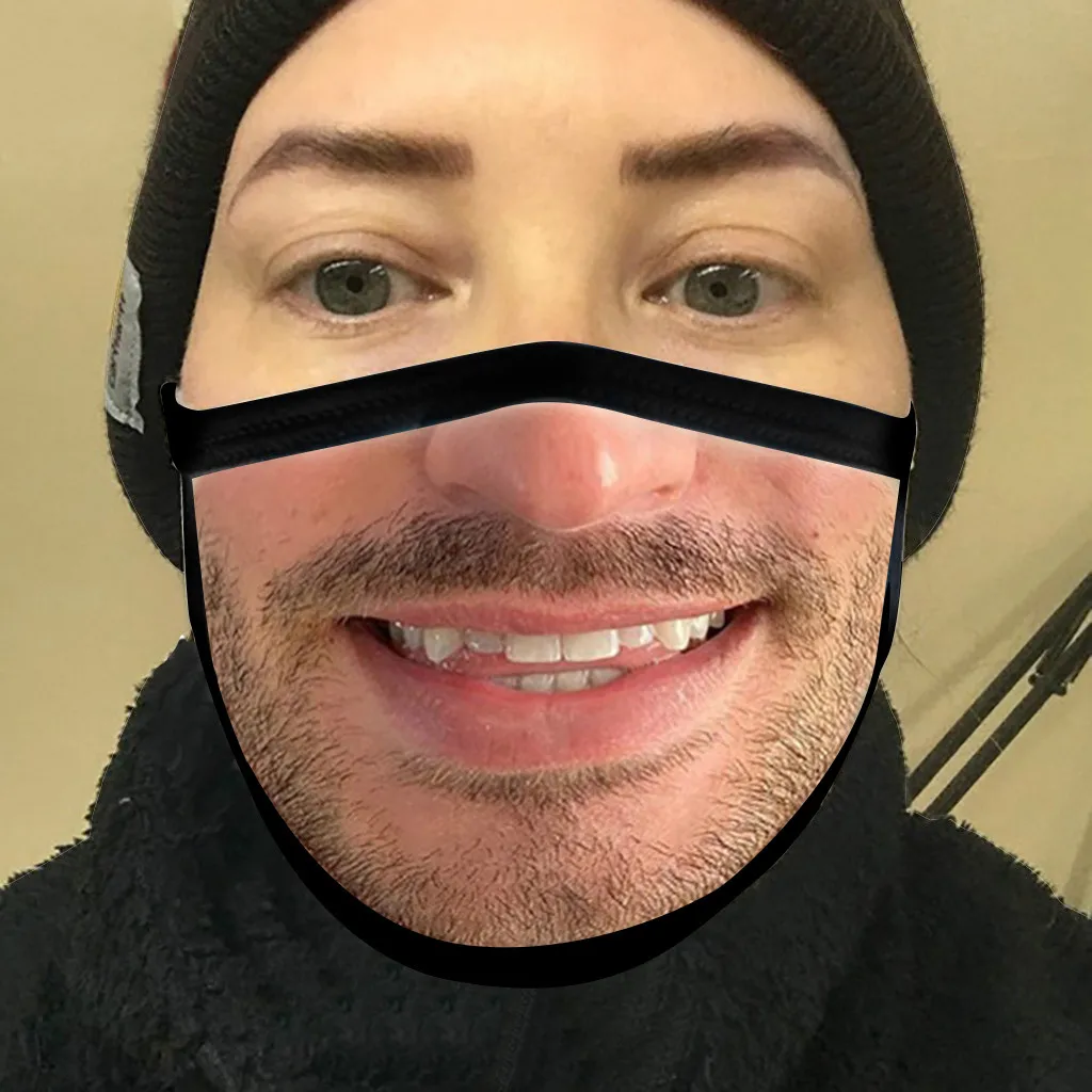 Забавная Женская выхлопная Солнцезащитная маска для лица моющаяся дышащая