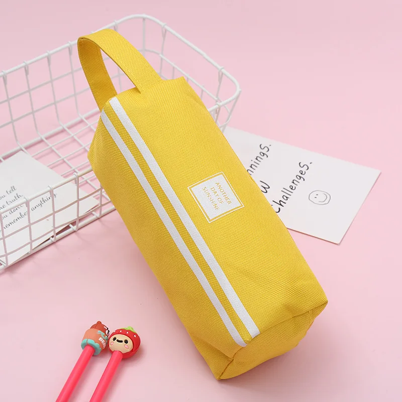 canvas pencil case Kawaii school supplies Solid color estuche escolar trousse scolaire stylo pencil box pencilcase kalem kutusu