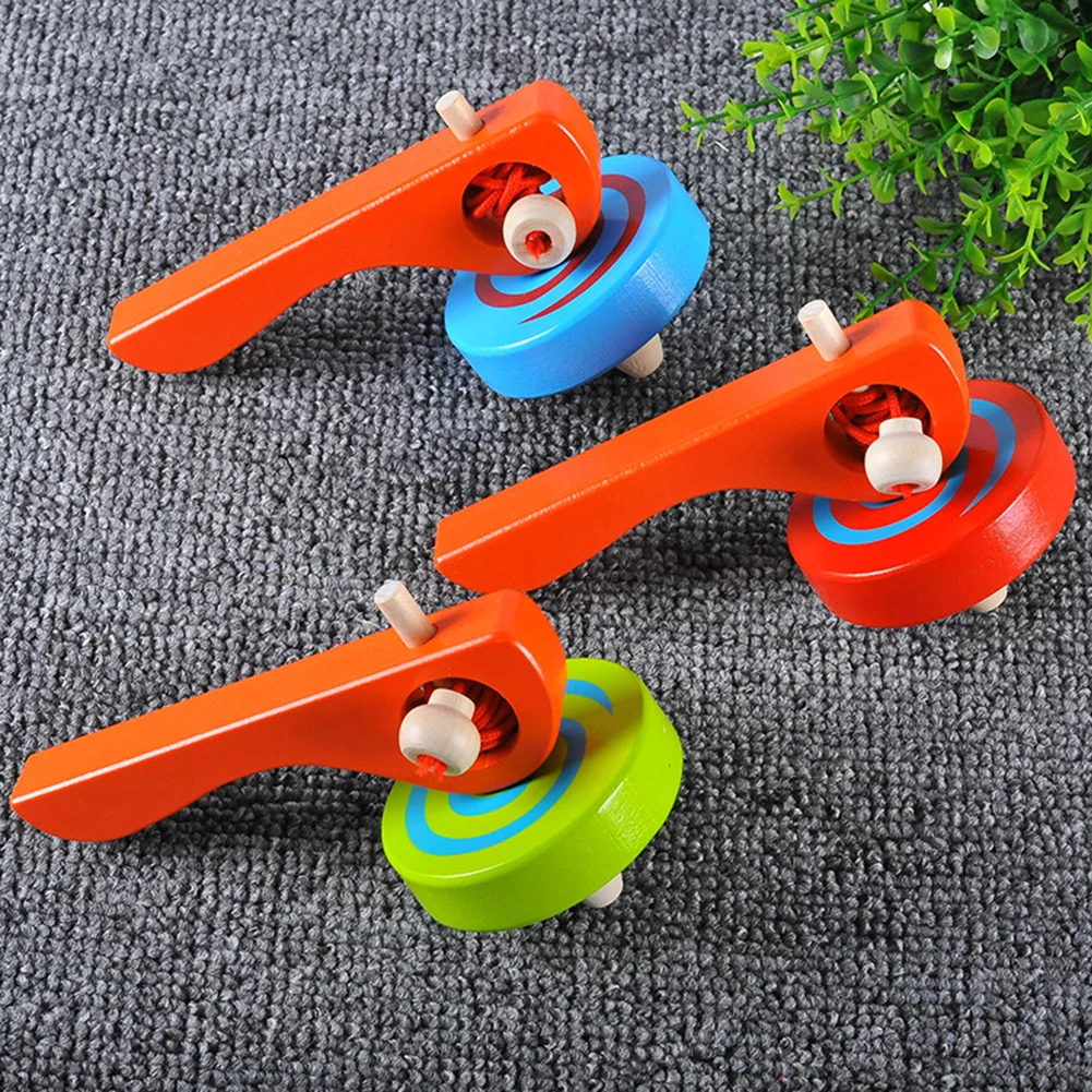 1 шт. детский игрушечный гироскоп, классический деревянный колышек, игрушка с пусковой веревкой, детская игрушка для игр, подарок