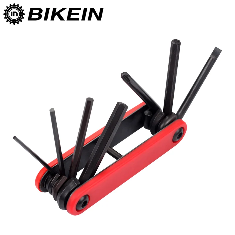 

BIKEIN 7 in 1 Cycling Road Bicycle Repair Tools Kit Slotted/Phillips Screwdriver MTB Mountain Bike 2/3/4/5/6 Hex Wrench Tool Set