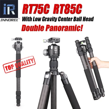 

INNOREL RT75C/85C Professional Carbon Fiber Tripod Monopod add 360 Panoramic Low Gravity Center Ballhead For Digital Dslr Camera