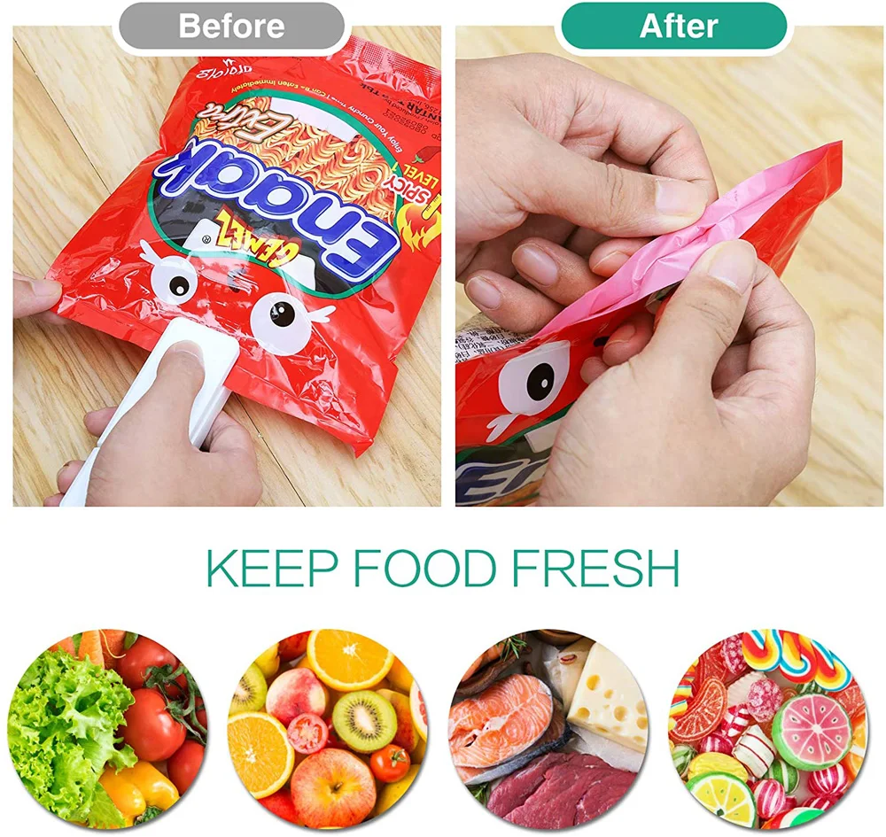 Mini Sealer Plastic Bag Sealer New Mini Bag Sealer 2-in-1 Portable Heat Sealers Rechargeable Handheld Vacuum Heat Sealers & Cutter for Plastic Bag Storage Food