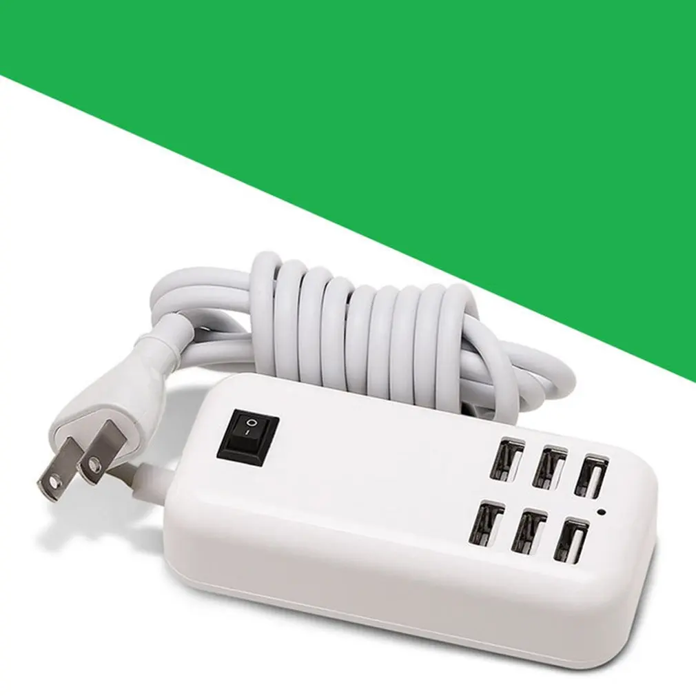 Универсальный портативный кабель-удлинитель с 6 портами usb для быстрого зарядного устройства, зарядное устройство переменного тока для путешествий, для работы и дома, адаптер с вилкой EU/UK/US
