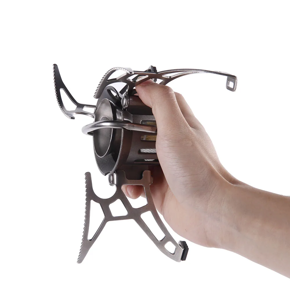 Outdoor Camping Stove Kit Foldable Gas Stove Pocket Gas Cooking Stove with Empty Gas Tank Windscreen Stove Gas Pump