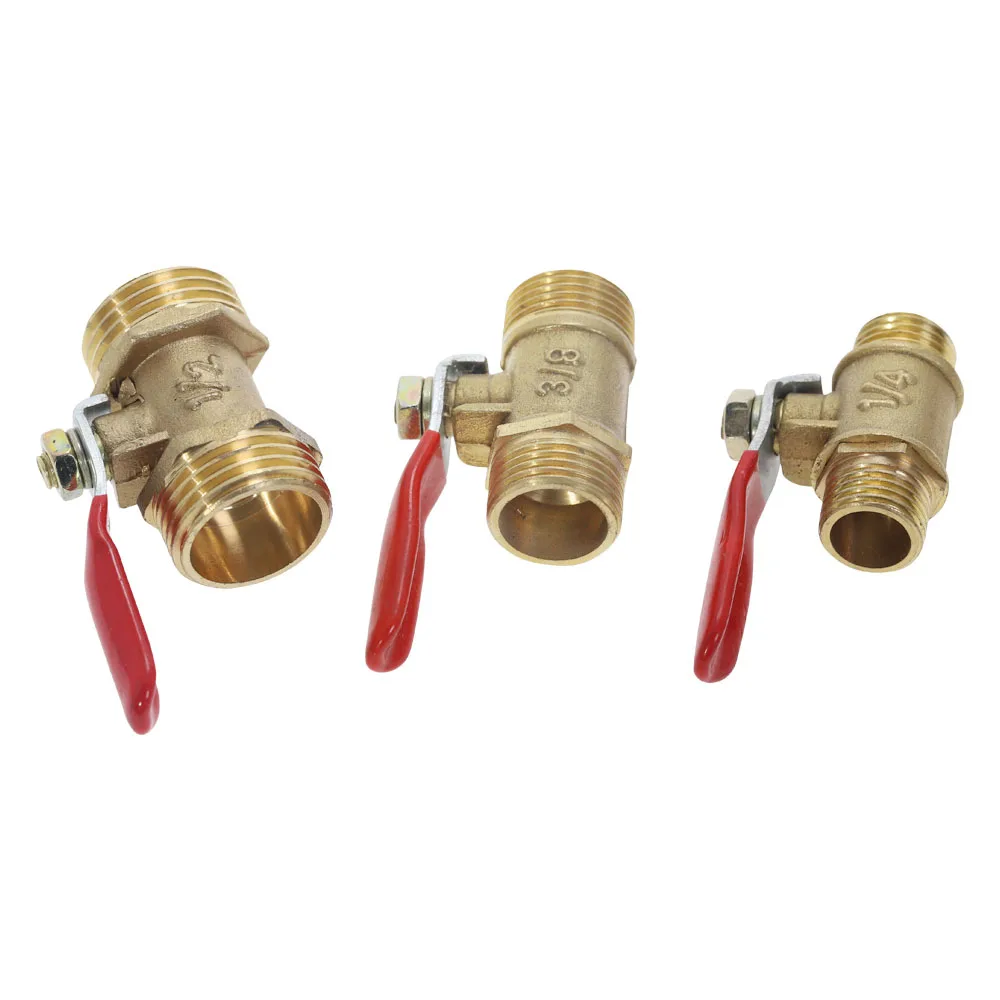 Латунный шаровой клапан 1/8 &quot1/4&quot 3/8 &quot1/2&quot Мужской резьбовой мини запорный