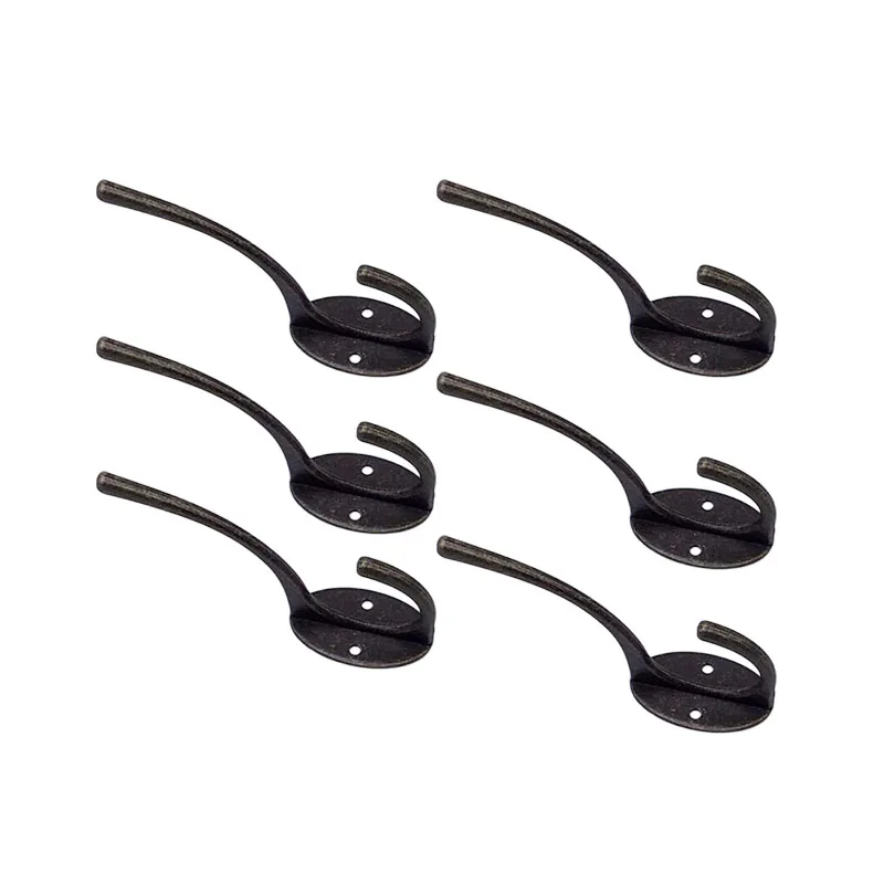 

6pcs Coat Hooks Classic Antique Iron Clothes Rack Hooks Hanger Vintage Style