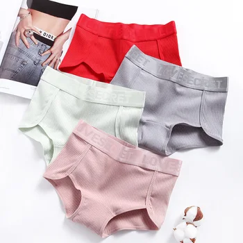 

5pcs/lot Cotton Panties For Women Soft Comfort Briefs Lingerie Letter Mid-waist Underwear Female Breathable Underpants #F