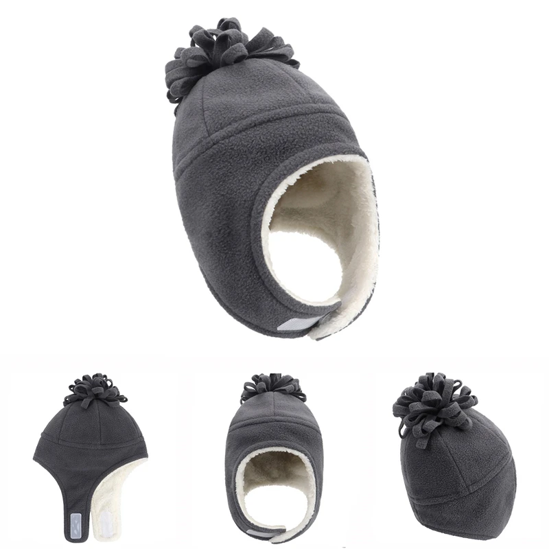 9 Solid Colors Baby Boy Girl Hat Winter Polar Fleece Thick Ear Protection Cap Newborn Toddler Children Kids Windproof Warm Hats | Детская
