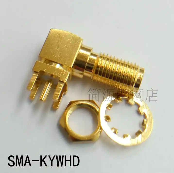 Расширенный SMA-KWHD разъем платы SMA-KWE РЧ Разъем Антенна изогнутое сиденье пайка печатной платы