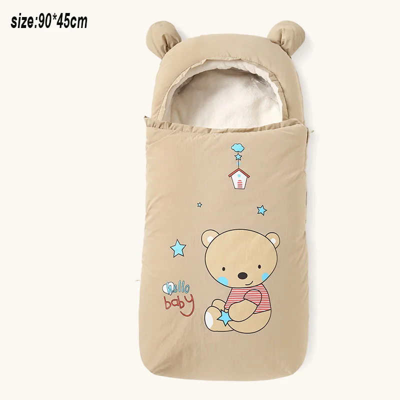 Спальный мешок для малышей новорожденных спальный мешок коляска Sleepingsack Обёрточная бумага конверт универсальный хлопка новорожденных ветрозащитная муфта - Цвет: khaki-L