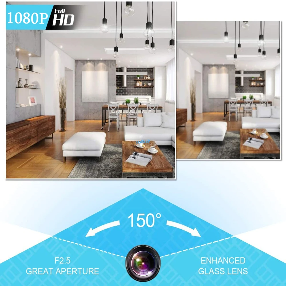 Беспроводная мини камера Hisilicon 1080P Wi Fi чип часы няни будильник с ночным видением и