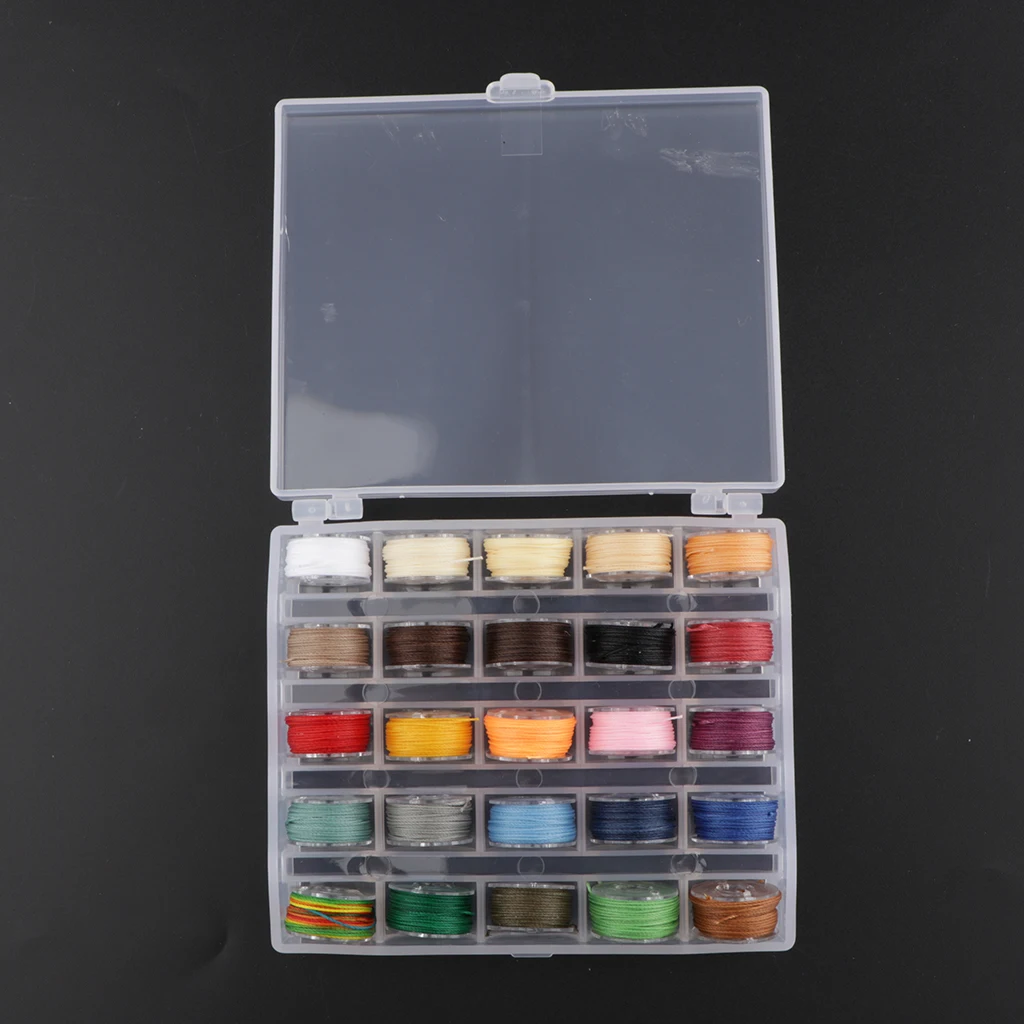 

Box of 25 Rolls Waxed Polyester Cord Thread Beading String Spool Rainbow Colors for Jewelry Making and Macrame Supplies