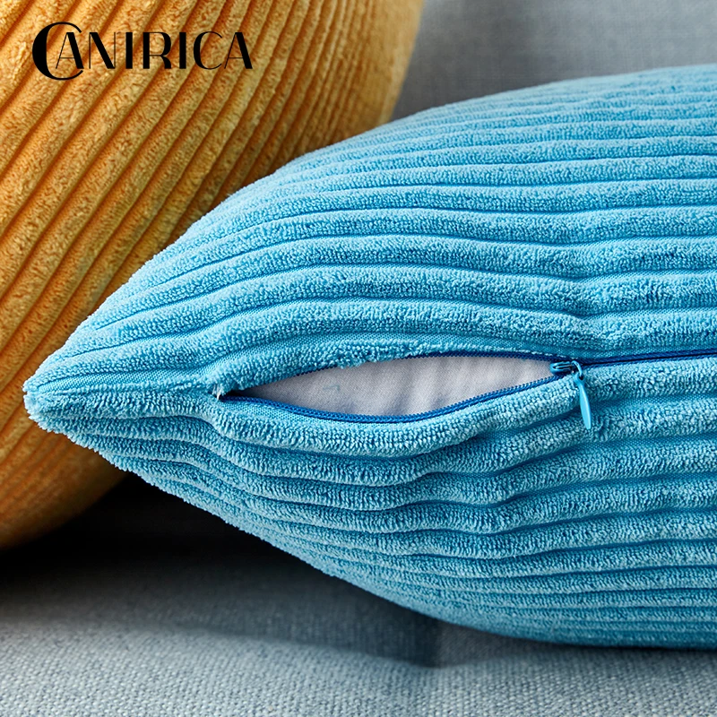 CANIRICA Pillow Cover For Living Room Velvet Cushion Cover 45x45cm Decorative Pillow Corduroy Funda Cojin Sofa Nordic Home Decor
