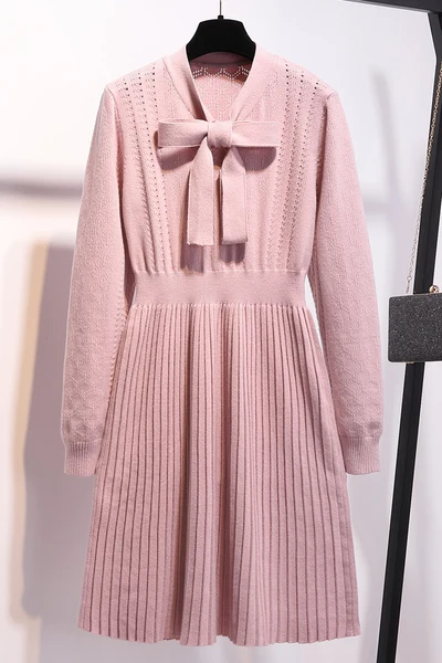 Женское трикотажное платье свитер элегантное облегающее плиссированное