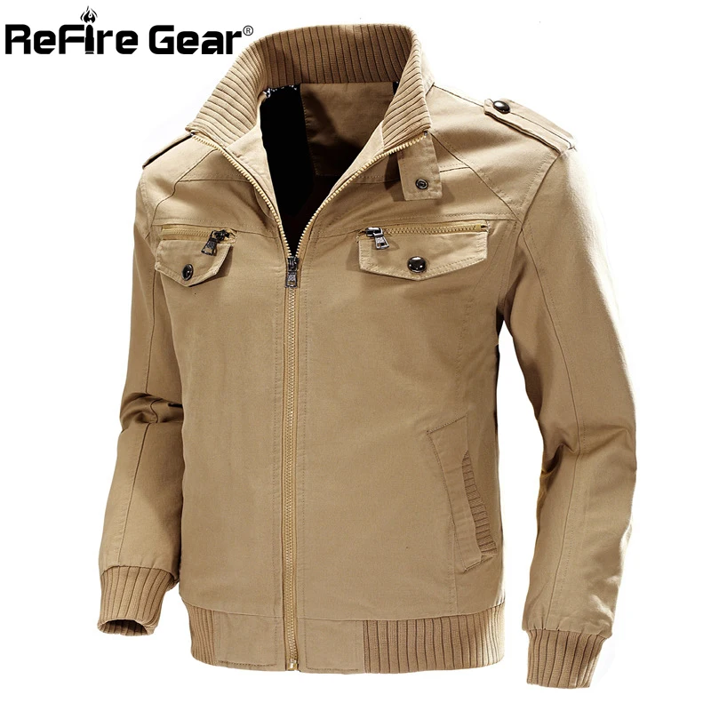 ReFire gear зимняя теплая хлопковая Куртка карго мужская повседневная Осенняя
