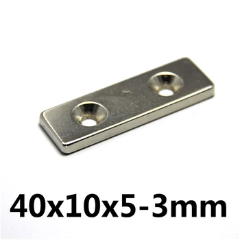 

10/20/30pcs 40x10x5-3mm N35 Power Magnetic 40x10x5mm Hole3mm Strong Square NdFeB Rare Earth Magnet Neodymium Magnets 40*20*5-3mm