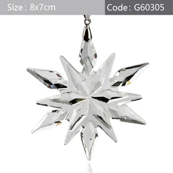 Crystal Snowflake Car Pendant Ornament  - Clear Edition Auto Interior Decoration Accessory (G60305)