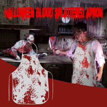 

Halloween Bloody Apron, Blood Hand Print Table Decoration Tablecloth Halloween Scary Bloody Apron Haunted House Party Supplies