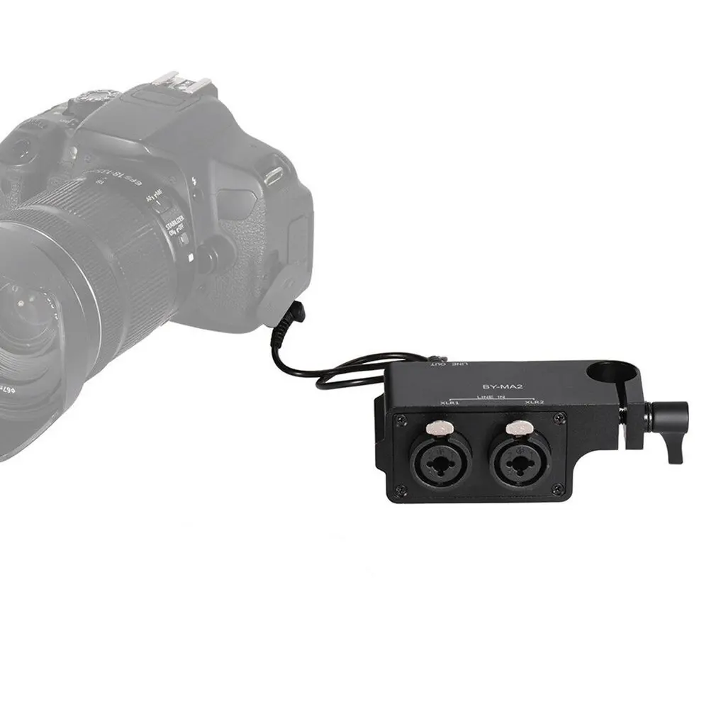BY-MA2 Двухканальный аудио микшер XLR Jack 6,5 мм до 3,5 мм Беспроводная микрофонная система для DSLR камеры
