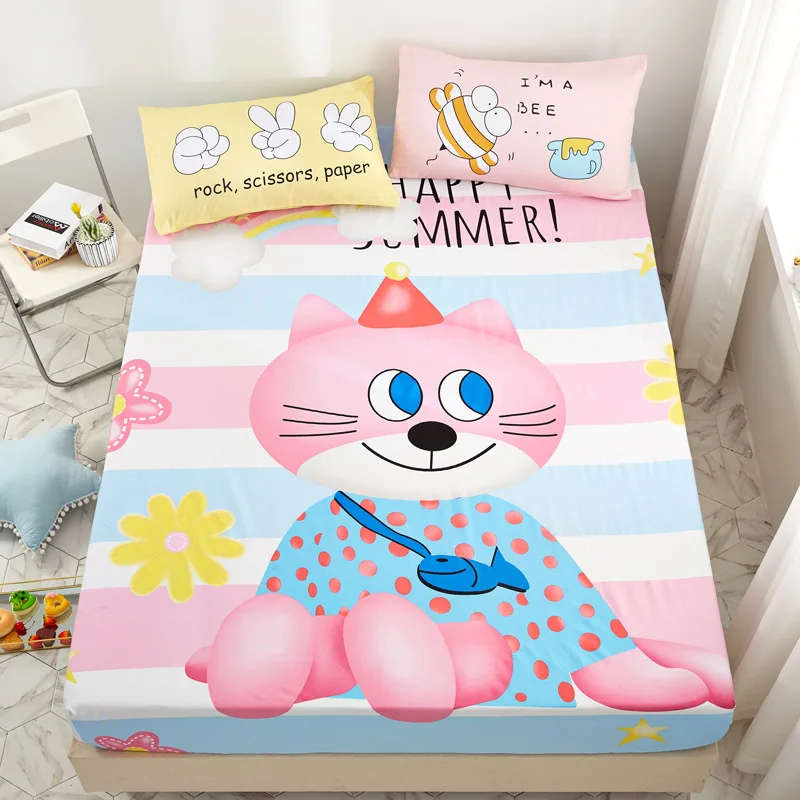 Style 22 Dreampatar милый мультфильм хлопок Простыня на резинке матрас чехол печатных постельное белье для матраца крышка BY219A - Цвет: Style 22