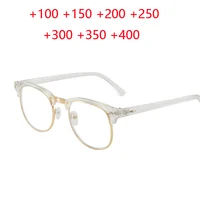 Anti-blue Light Half Frame Farsighted Glasses Male Female Elderly Reader Eyeglasses Magnifier +0.5 +1.0 +1.5 To +4.0 1