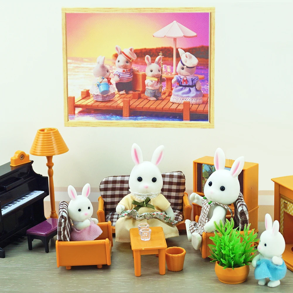 New Children Toys DollHouse Accessorie 1/12 Girls Games Forest Animal Home Miniature Doll 3 Inch Diy  Collectible Toys For Girls 2