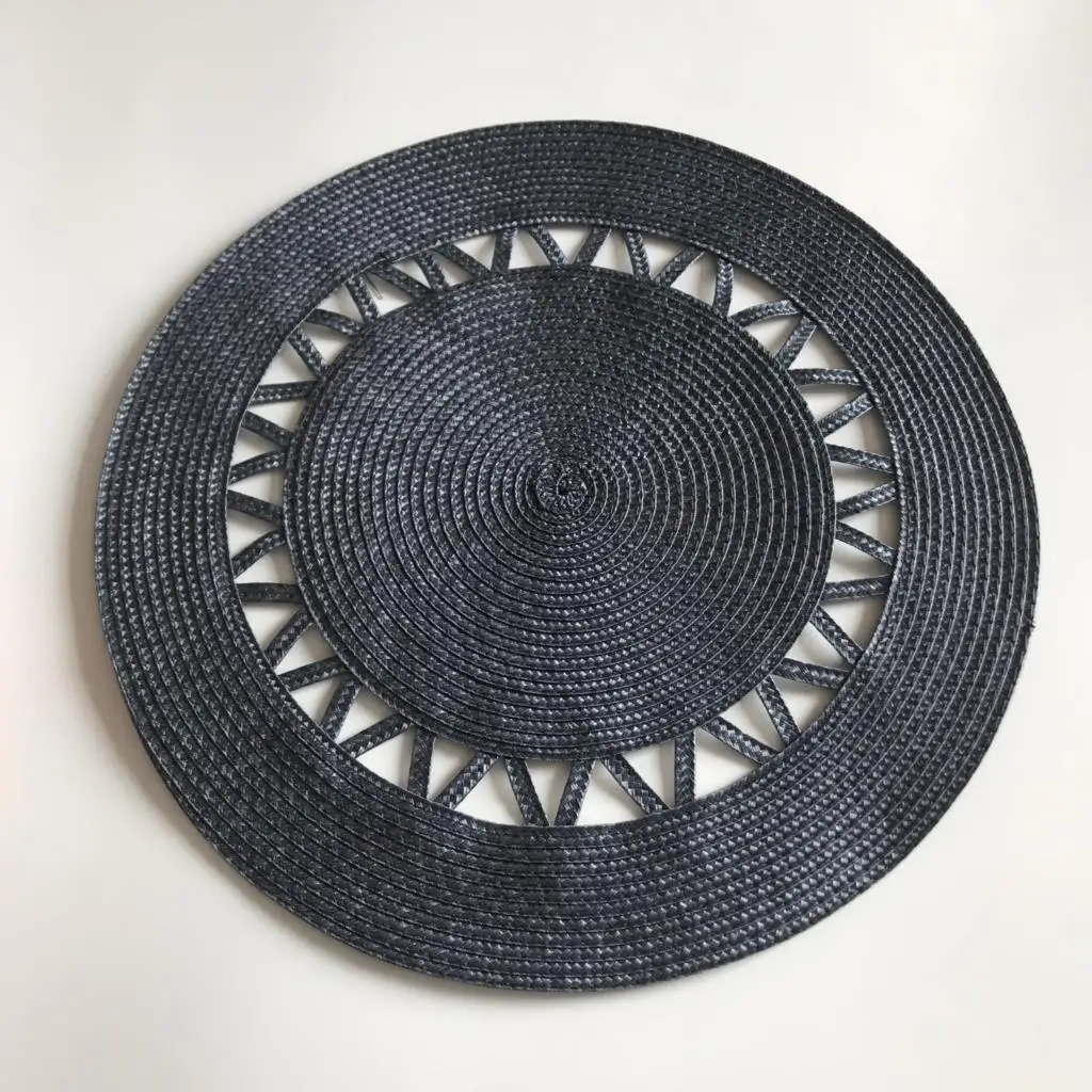 1pc Table Round Placemat Weave PP Mats Bowl Pad Hotel Cutlery Table Decoration Tray Mat Braided Style Placemat