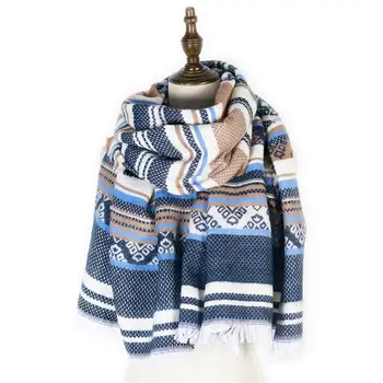

winter cashmere wool blanket scarfs long stole capes shawl geometric fashion women scarf echarpe mujer wraps scarfs keep warm